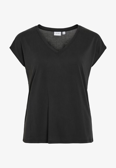 VIMODALA V-NECK S/S TOP - NOOS - T-shirt basique - black