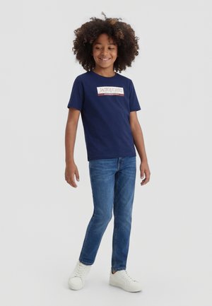 Jack & Jones Junior JORINWOOD BLOCK BRAND TEE - T-shirt print - ocean cavern