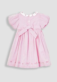 JoJo Maman Bébé FLORAL EMBROIDERED COLLAR SMOCKED -REGULAR FIT - Freizeitkleid - pink