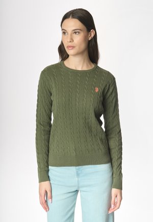 GIROCOLLO A TRECCIA IN  - Maglione - verde