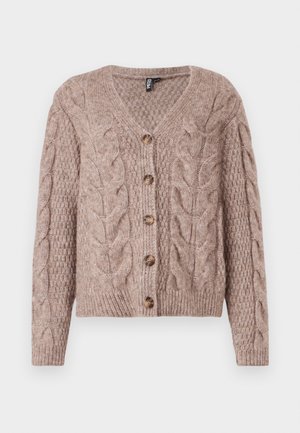 Pieces PCNINA V NECK CARDIGAN - Cardigan - fossil