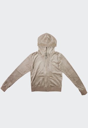 Mikina so zipsom - warm taupe