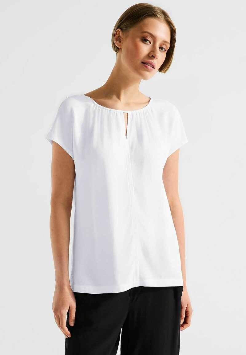 Street One MATERIALMIX MIT CUT OUT - Blouse - weiß