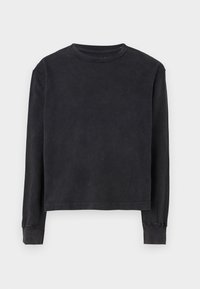 WAFFLE CROP - Topper langermet - casual black wash