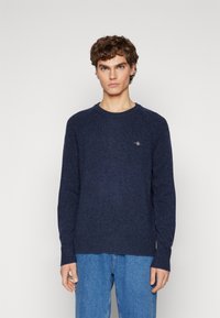 GANT BICOLORED RAGLAN C-NECK - Strickpullover - dark navy