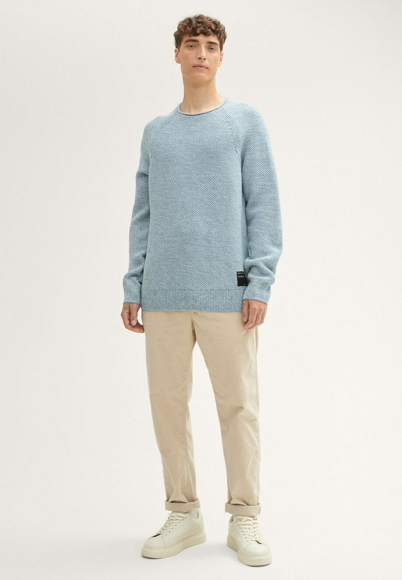 TOM TAILOR DENIM Jumper mint white structure mix/light blue