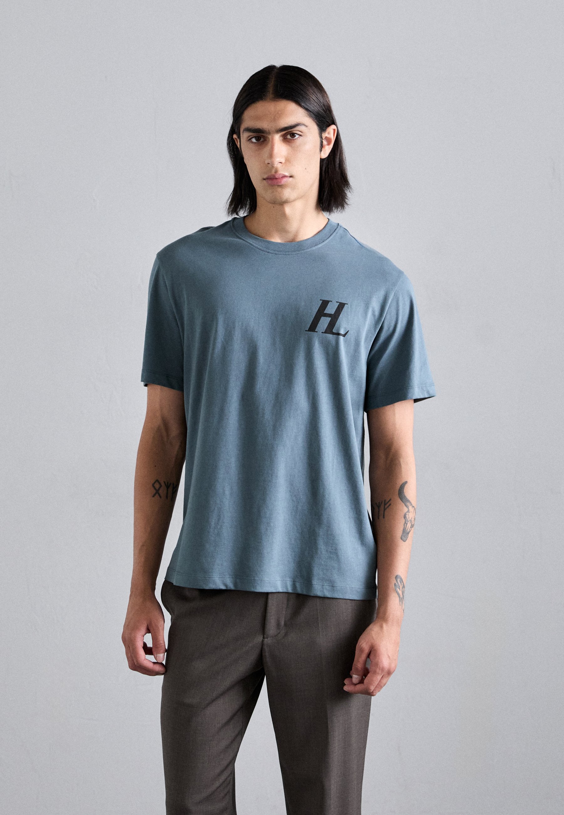 Helmut Lang CAPSULE TEE - Print T-shirt - slate blue/blue-grey