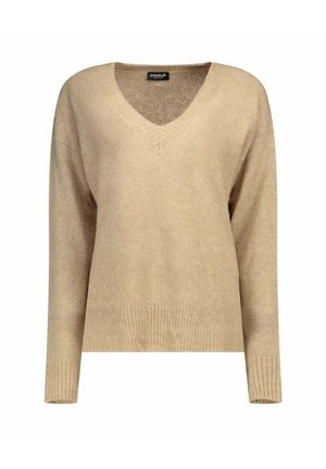 MAGLIONE SCOLLO V  - Pullover - beige