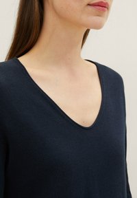 TOM TAILOR BASIC V-NECK - Stickad tröja - real navy blue