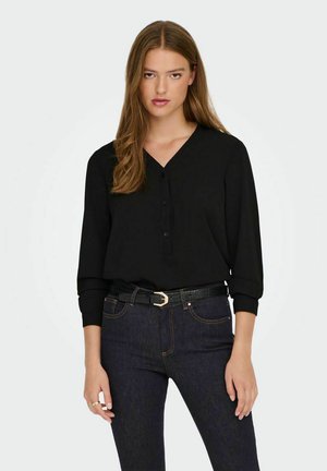 GEKNÖPFTE V AUSSCHNITT - Blusa - black