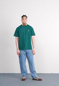 Carhartt WIP DOUBLE KNEE PANT - Džíny Straight Fit - blue stone bleached