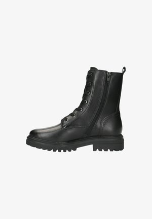Manfield MIT CHUNKY SOHLE - Enkellaarsjes met plateauzool - schwarz