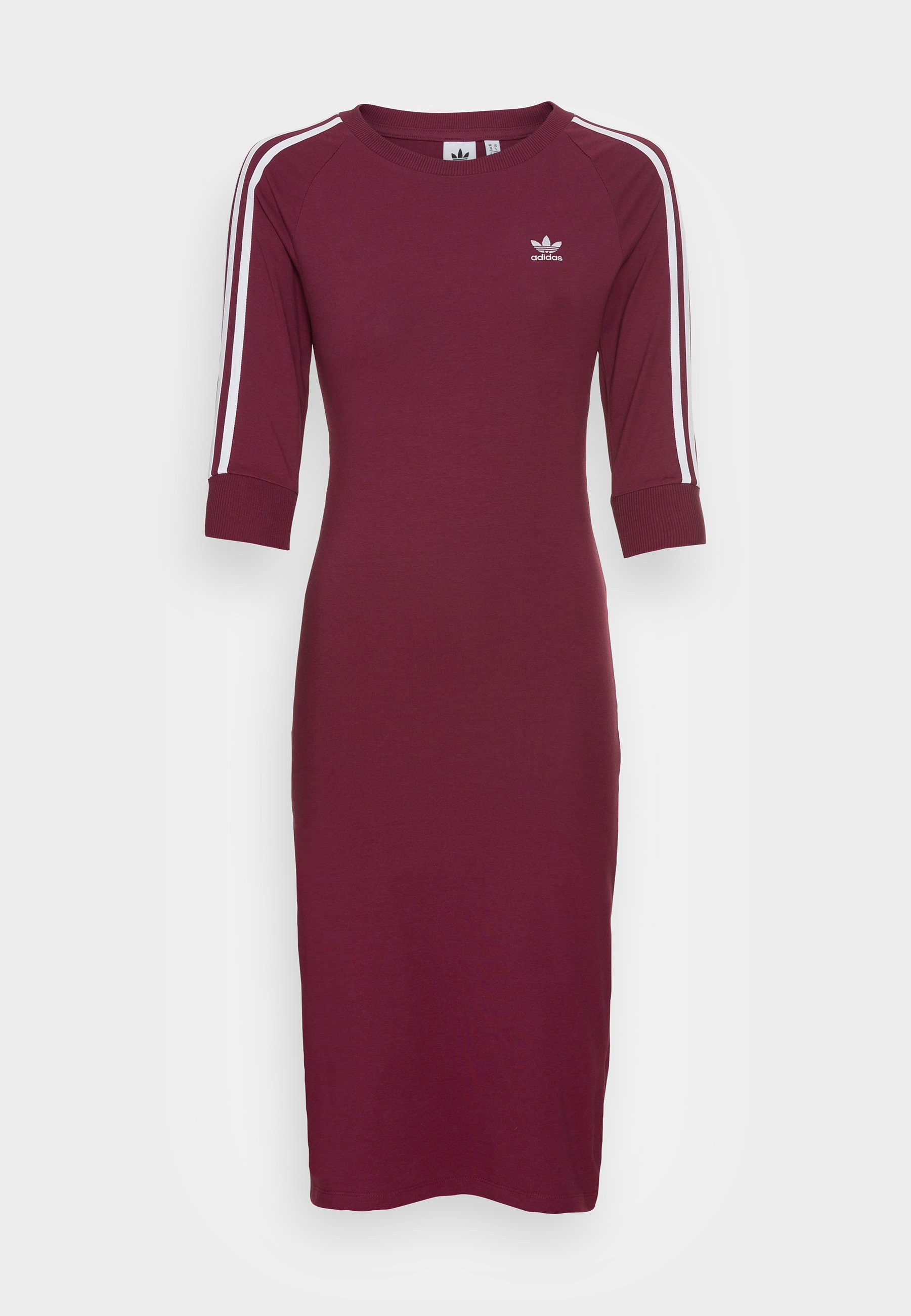 adidas Originals STRIPES DRESS - Vestito di maglina - victory crimson/ bordeaux - Zalando.it