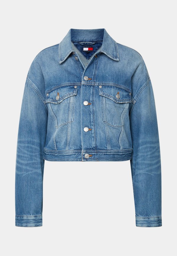 TOMMY GIRL OVSZ CRP TRUCKER JKT - Denim jacket - indigo wash2
