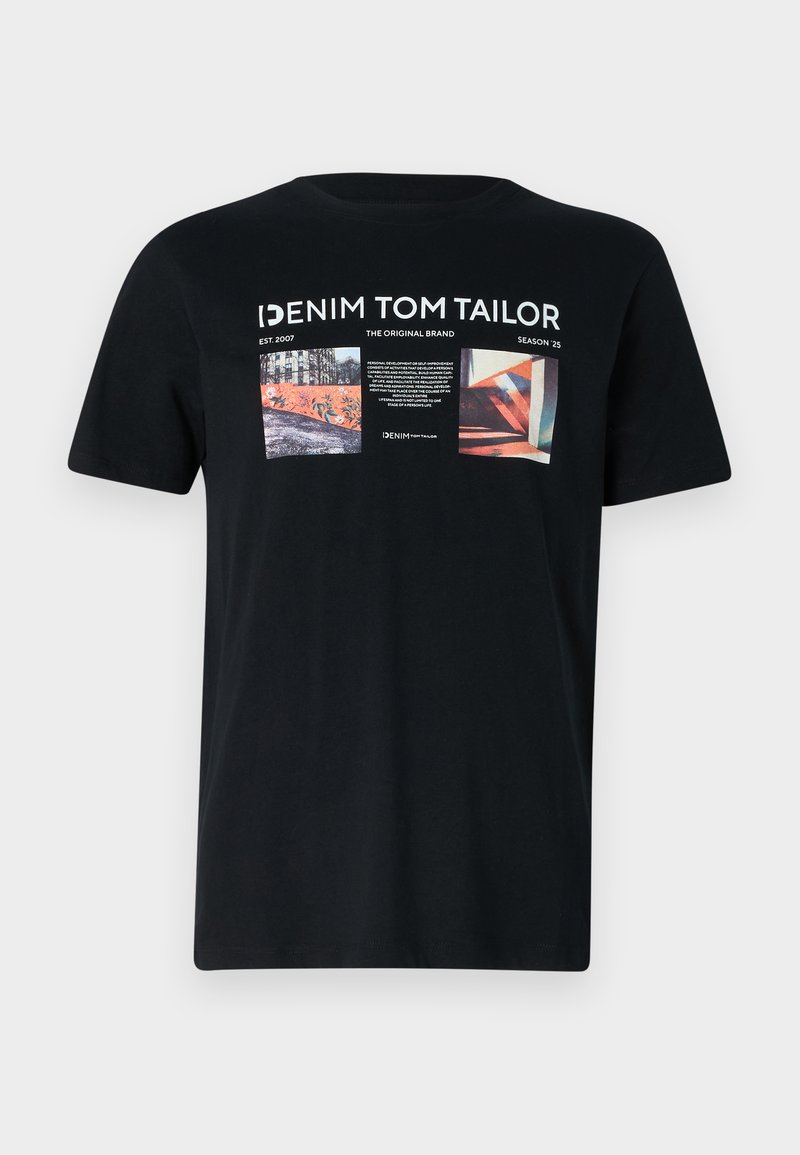 TOM TAILOR Denim T-Shirt Uomo Con Stampa Fotografica | Cotone Biologico, Vestibilità Regolare - La Maglietta Basic Che Non Passa Mai Di Moda