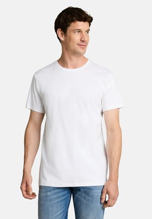 TOM TAILOR, FITTED MERCERIZED T-SHIRT - T-shirt basic - white