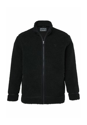 STHUGE, TEDDY JACKET, RELAXED FIT, STAND-UP COLLAR, DRAWSTRING HEM, UP TO 8XL - Giacca in pile - black