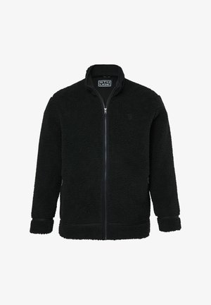 STHUGE, TEDDY JACKET, RELAXED FIT, STAND-UP COLLAR, DRAWSTRING HEM, UP TO 8XL - Fleecejacke - black