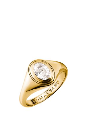 MIT ZIRKONIASTEIN OVAL BOLD ELEGANCE - Ring - gelbgoldfarben/weiß