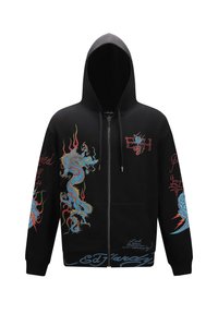 Ed Hardy DOUBLE BATTLE DRAG THRU  - Felpa con zip - black