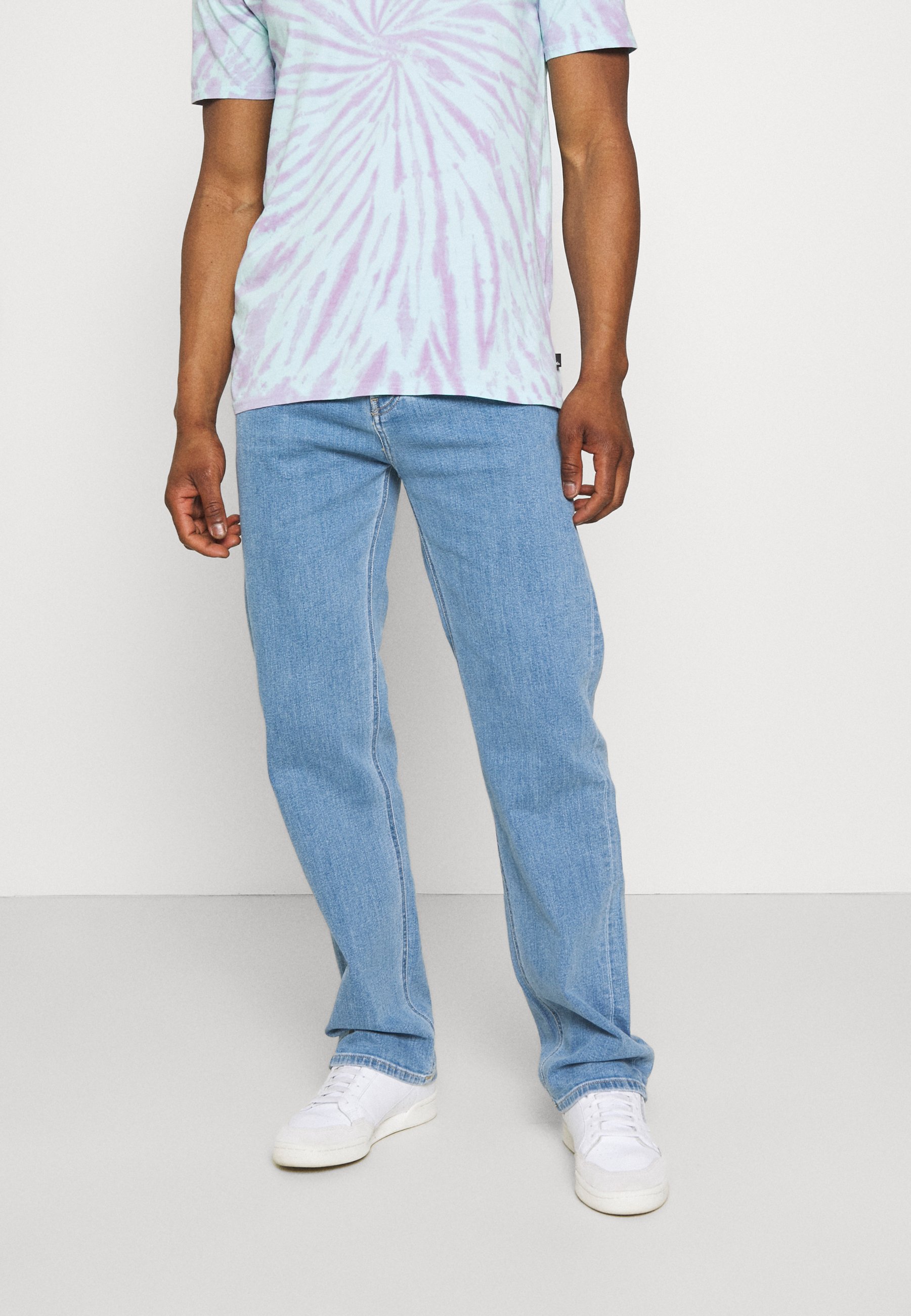 Calvin Klein Jeans 90'S STRAIGHT LOGO WAISTBAND - Straight leg jeans - denim  medium/light-blue denim - Zalando.ie
