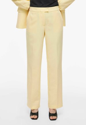VILA HOSE VIBLUME MID-WAIST - Bukse - pastel yellow