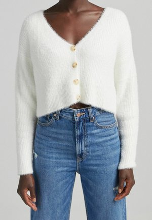 Bershka Chaqueta de punto - white