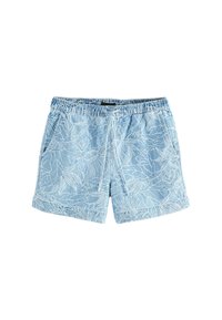 Next TALL FIT  - Džinsa auduma šorti - blue leaf jacquard