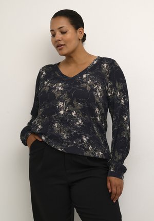 KCOLIVE AMI - Long sleeved top - black green graphic print