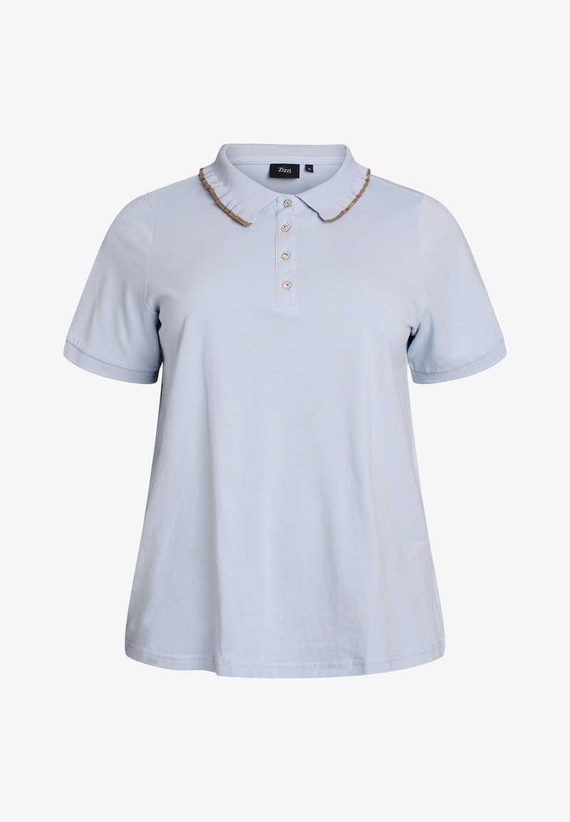 Zizzi MIT STRASSSTEINEN UND RÜSCHENDETAILS - Polo - niagara mist comb
