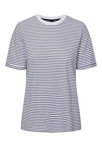PCRIA SS FOLD UP TEE STRIPES NOOS  - Majica kratkih rukava s printom - bright white/maritime blue