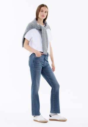 EMMA CROPPED - Bootcut jeans - steel blue