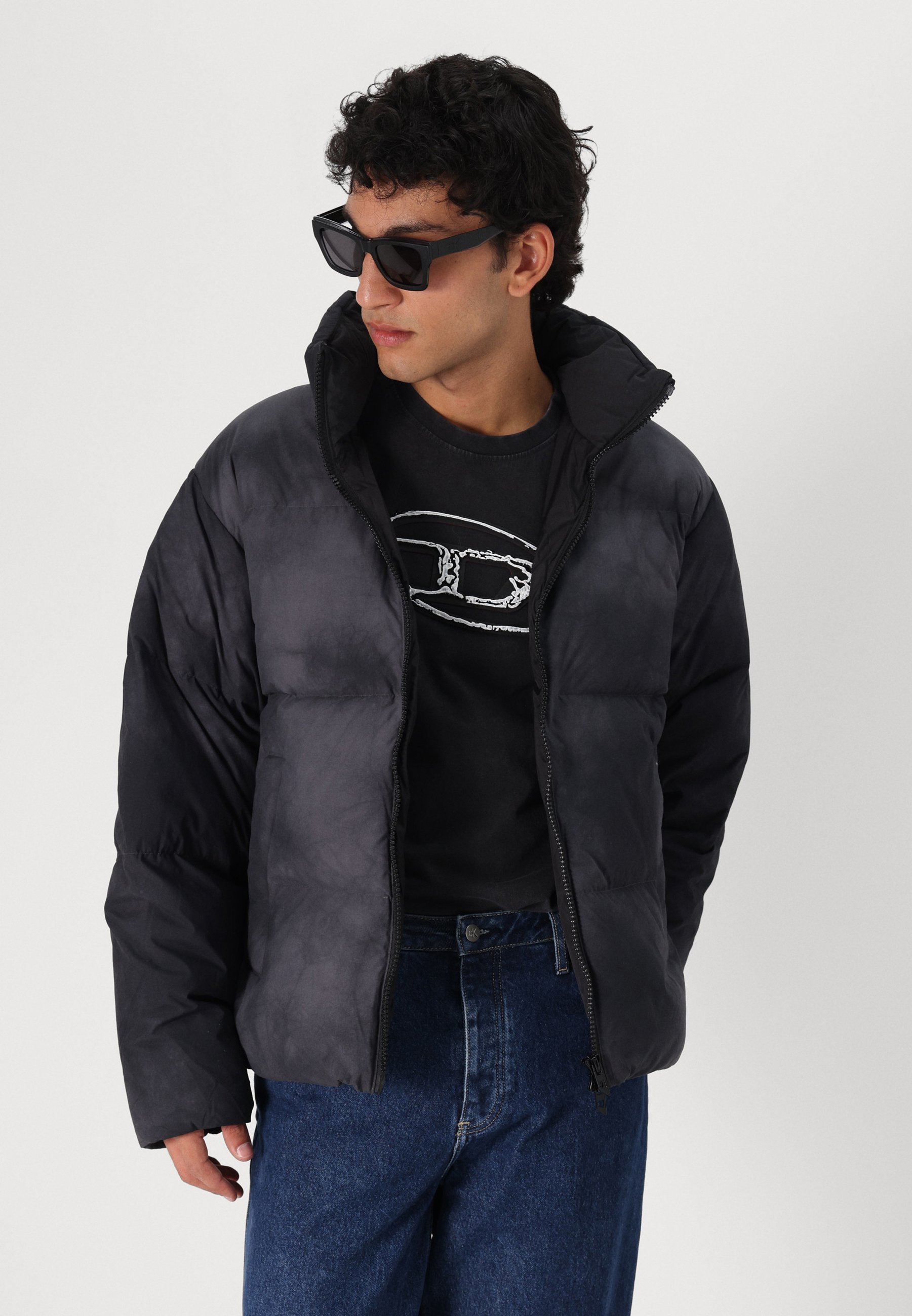 Diesel W-RAVEEL - Down jacket - black - Zalando.co.uk