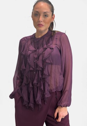 CON COLLETTO E ROUCHES - Camicia - melanzana