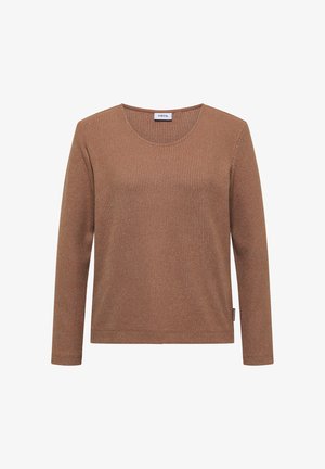 Cecil, LANGARM SHIRT MIT V-NECK UND RIPPSTRUKTUR - T-shirt à manches longues - creamy mocha melange