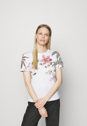 TEE CROSSED OPEN BACK - T-shirt imprimé - white