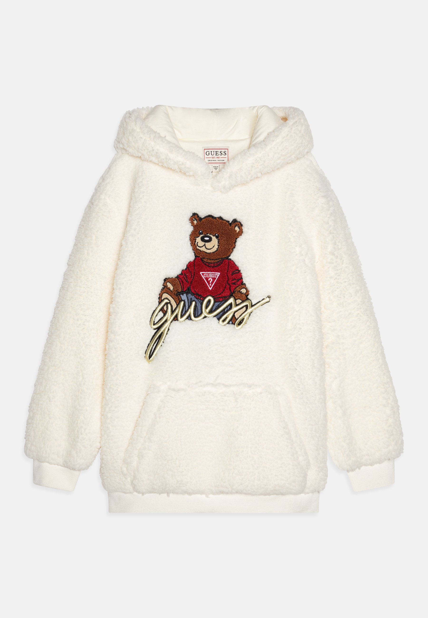 Guess JUNIOR HOODED ACTIVE BEAR UNISEX Sweat à capuche cream
