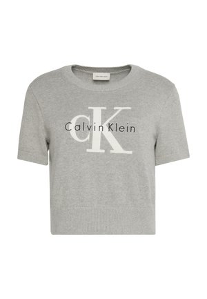 Calvin Klein Jeans, LOGO SWEATER - Μπλουζάκι με στάμπα - grey heather