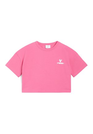 COMFORT FIT CORTA IN VITA - T-shirt con stampa - fuxia