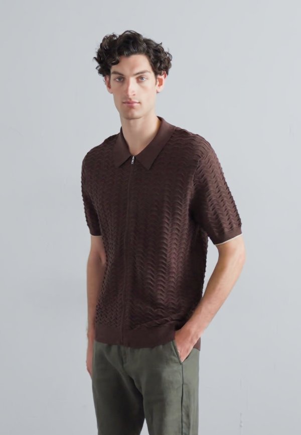 GUSTAV FULL ZIP - Shirt - coffee4