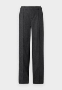 OBJBEA LISA WIDE  - Auduma bikses - dark grey melange