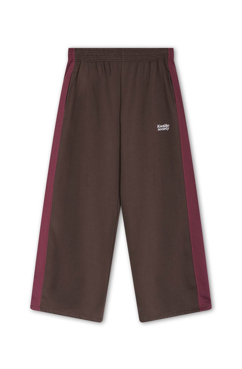 Kaotiko PANT UNISEX - Jogginghose - brown/dark burgundy