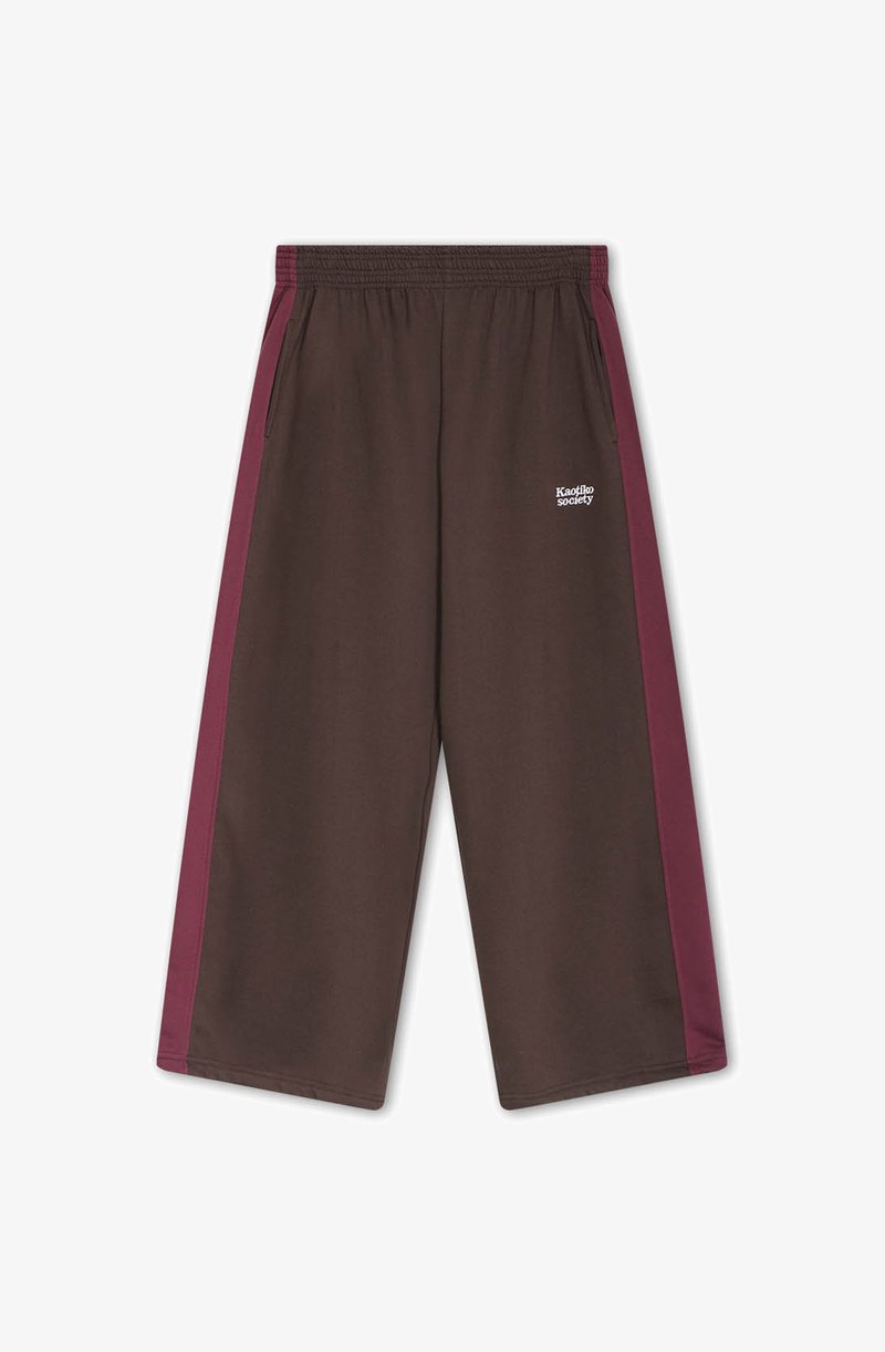 Kaotiko PANT UNISEX - Jogginghose - brown/dark burgundy