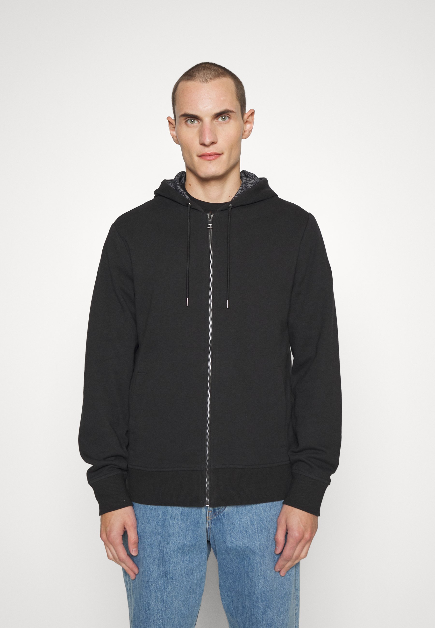 Michael Kors REVERSIBLE HOOD - Zip-up sweatshirt - black - Zalando.co.uk
