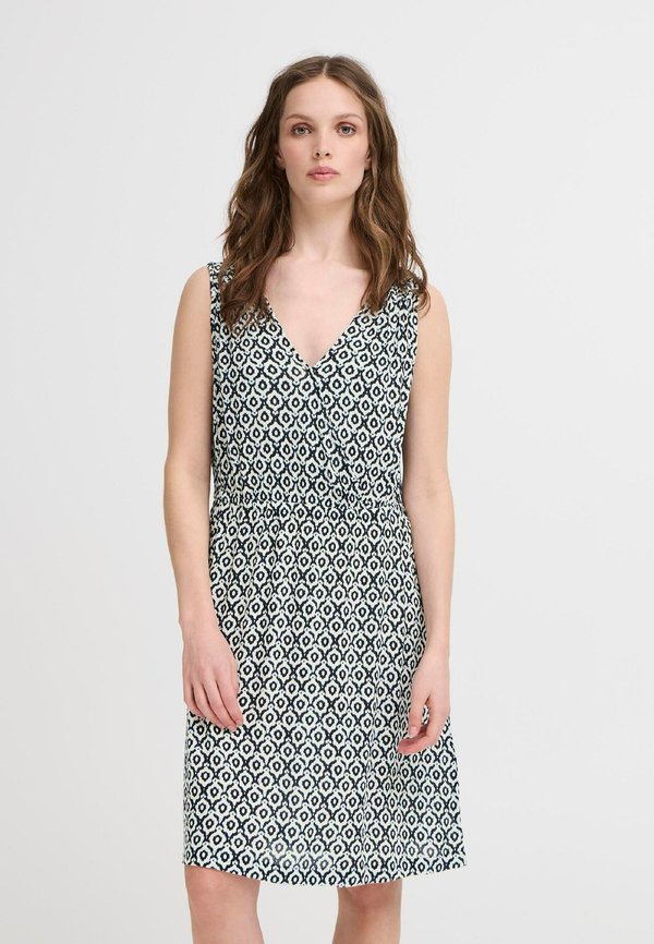 IHMARRAKECH - Day dress - total eclipse ikat tile aop