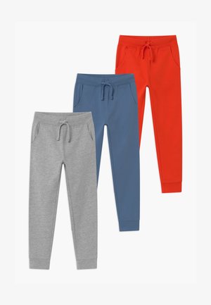 BASIC BOYS 3 PACK - Pantalones deportivos - light grey/red/blue
