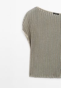 Massimo Dutti PLEATED WITH FLECKED DETAIL  - T-shirt con stampa - beige