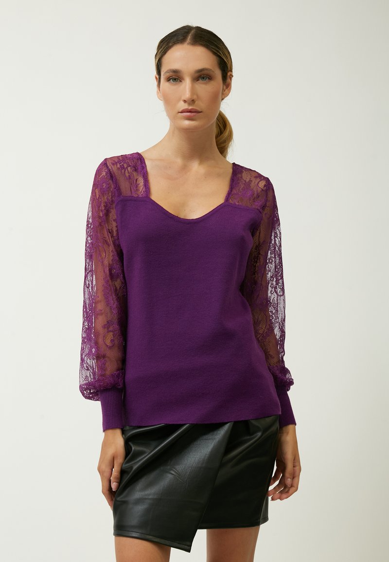 INFLUENCER Strickpullover - purple