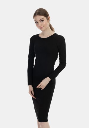 LANGARM MIDI NOLIE - Strickkleid - schwarz