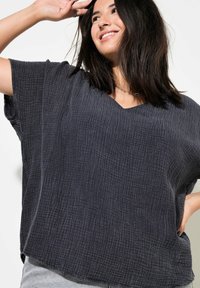 Studio Untold CAP SLEEVE - Bluse - black